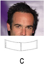 C(nearly straight shape)